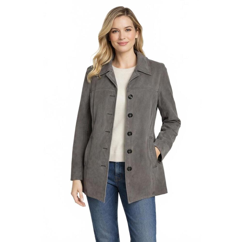 Leather Limited Vintage Suede Button Front Jacket - Removable Thermal Lining